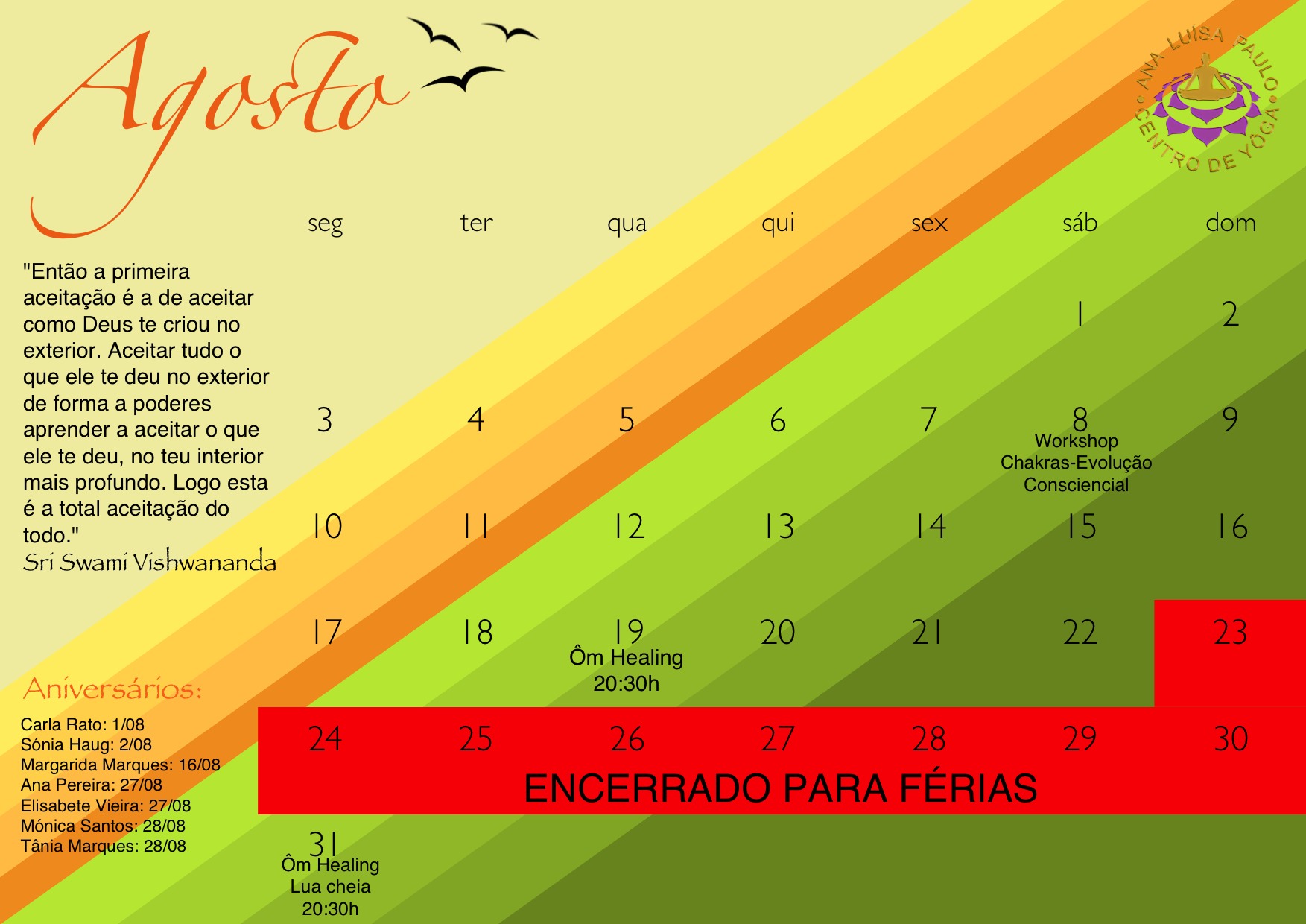 Agenda de Agosto 2015